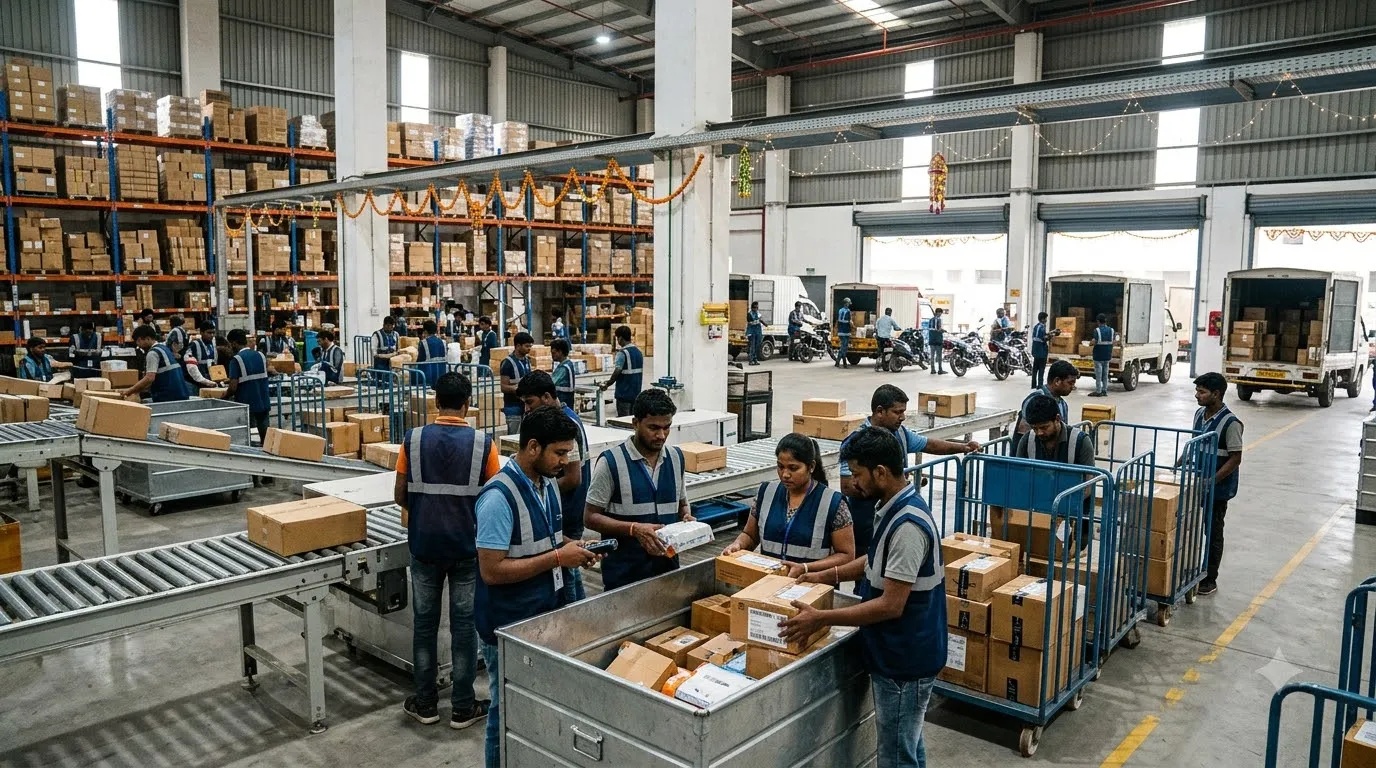 Flipkart festive-season hiring drive with delivery workers and expanding logistics hubs across India