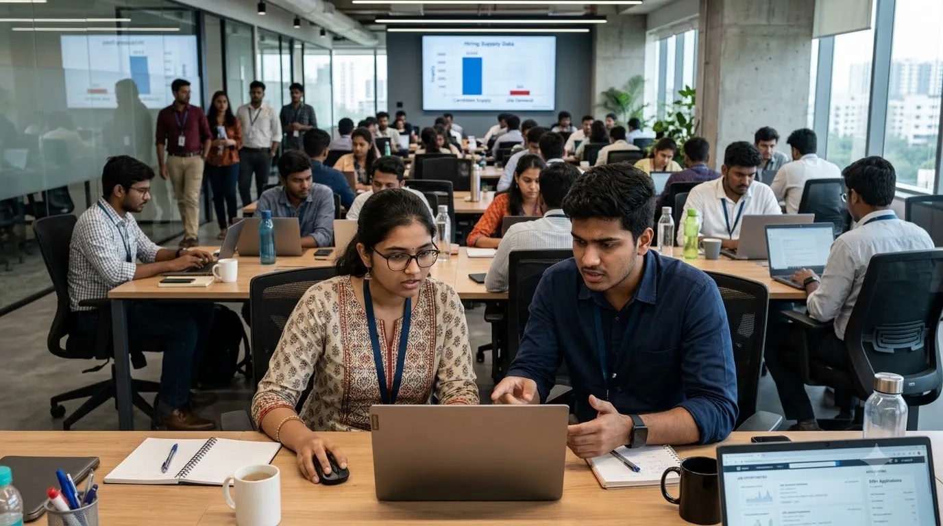 Engineering professionals reviewing career and job opportunities in a modern workplace