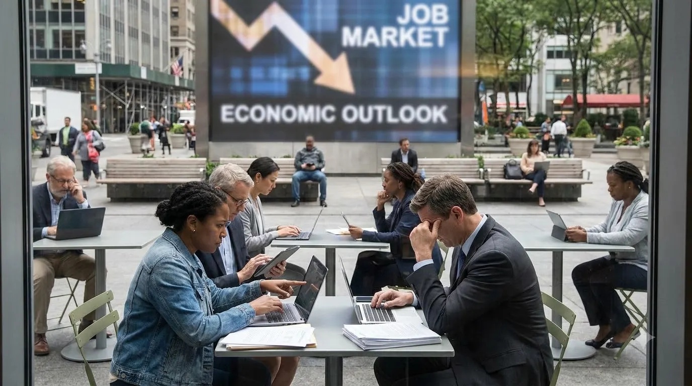 U.S. consumers reviewing personal finances and employment information amid changing economic expectations